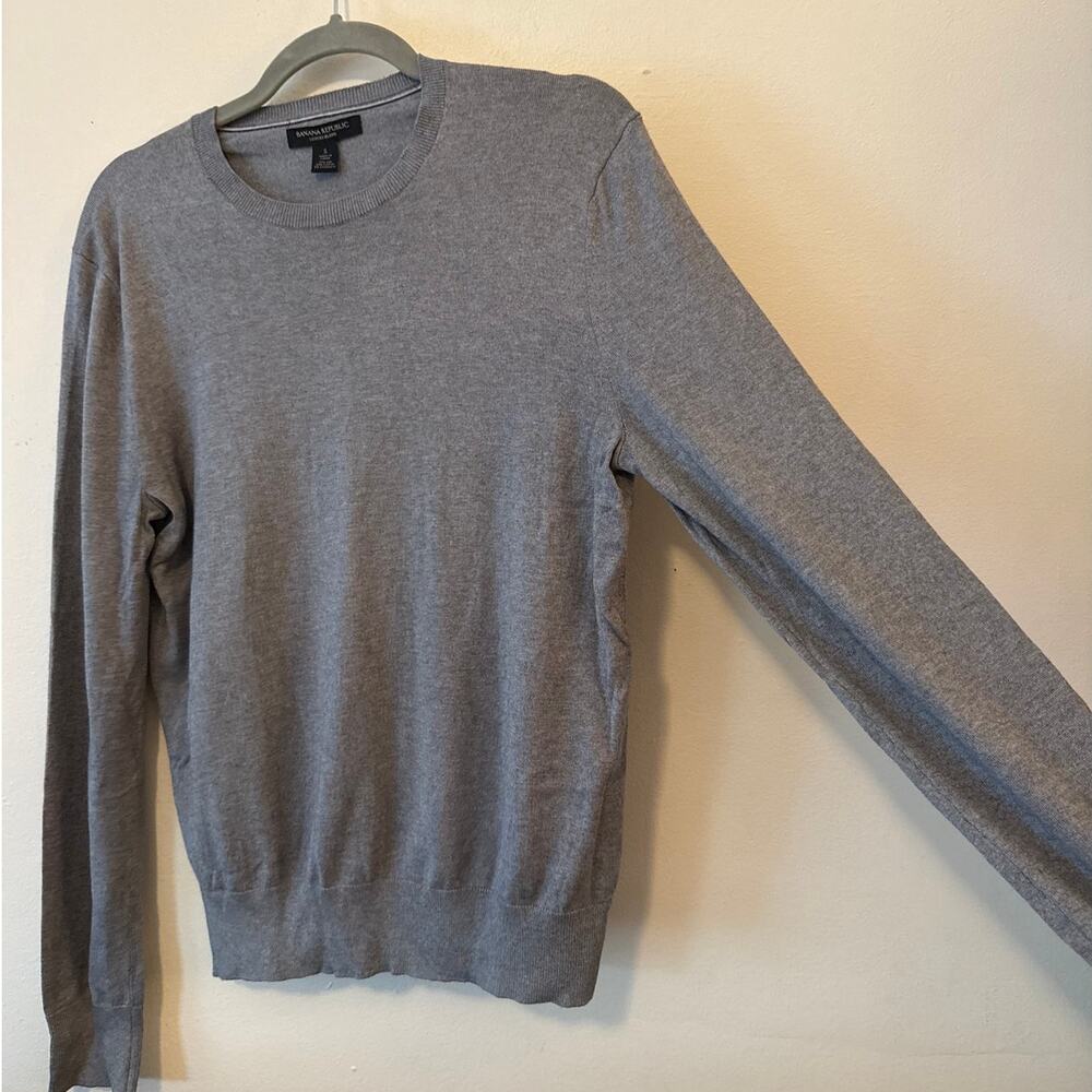 Banana Republic Men’s Gray Silk Cashmere Blend Crewneck Sweater Size S
